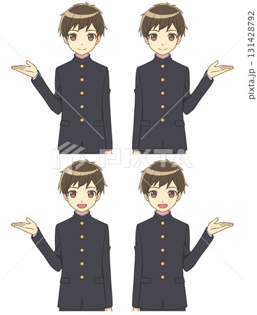 案内する学ランの男の子セット 131428792