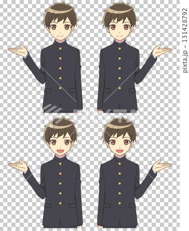案内する学ランの男の子セット 131428792