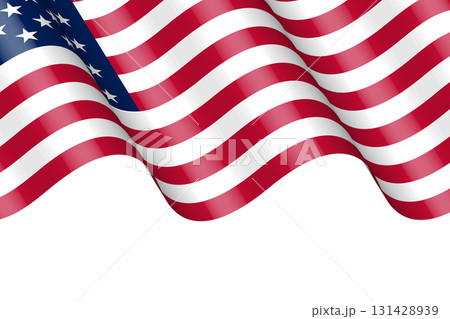 waving American flag. USA flag. Vector illustration 131428939
