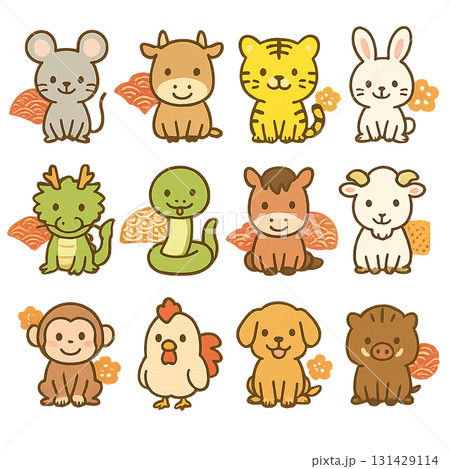 かわいい動物のイラストセット 131429114