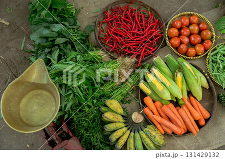 Explore Fresh and Vibrant Vegetables as well as Aromatic Herbs Available at the Local Market Explore Fresh and Vibrant Vegetables as well as Aromatic Herbs Available at the Local Market 131429132
