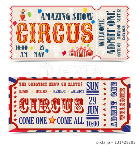 Retro Circus Event Ticket Template Retro Circus Event Ticket Template 131429288