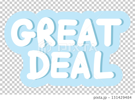 Pastel GREAT DEAL sale tag for online shopping, marketing, promotion, sticker, banner, special price, discount, business, social media, print, ad, template, sign, symbol, campaign, web button 131429484