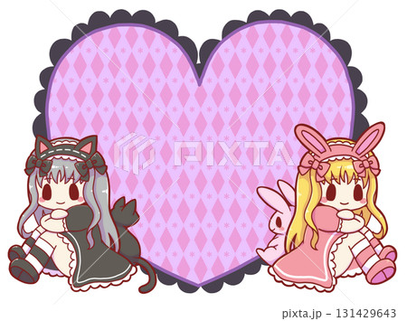 ロリィタファッションの文字入れ用素材 131429643