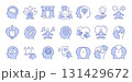 Set of simple icons related to self-care, meditation, therapy, and relief. Editable Stroke. 131429672
