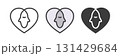 Heart with profile heads icons bundle, outline and filled. Line versions include editable stroke. Isolated vector illustrations. 131429684