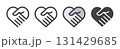 Heart handshake outline and filled icons collection. Editable stroke for line versions. Isolated vector illustrations. 131429685