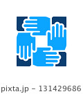 Joined hands icon. Symbol of support and collaboration. Vector illustration. 131429686