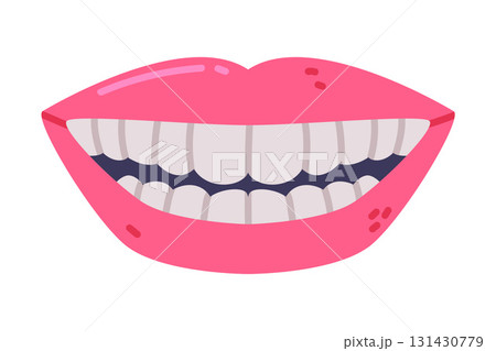 Open Mouth with Clean Teeth as Oral Hygiene and Dental Care Vector Illustration 131430779
