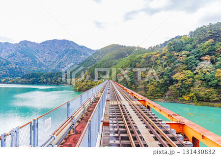 静岡県 奥大井湖上駅・秋景色 静岡県 奥大井湖上駅・秋景色 131430832