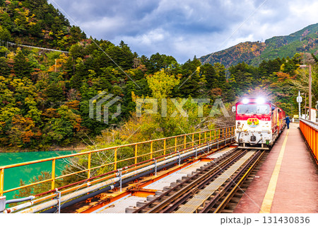 静岡県　奥大井湖上駅・秋景色 131430836
