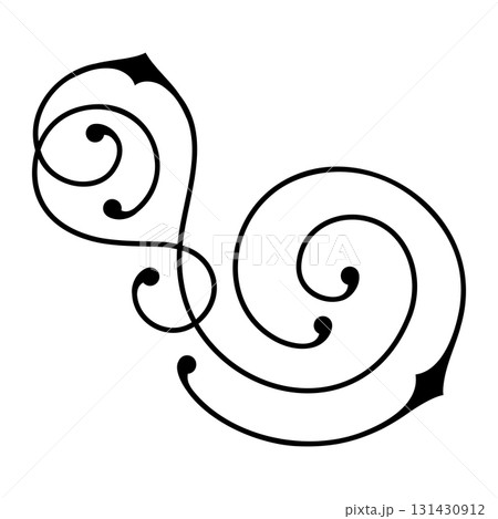 Line curl element. Modern decorative linear vignette. 131430912