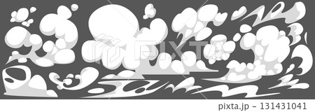 White smoke puffs with cloud and comic effects 131431041