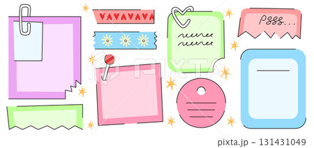 Playful doodle memo notes Playful doodle memo notes 131431049
