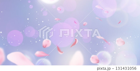 Pink sakura petals floating with spring flower Pink sakura petals floating with spring flower 131431056