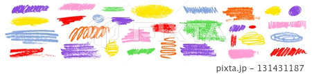Colorful crayon brush scribble set 131431187
