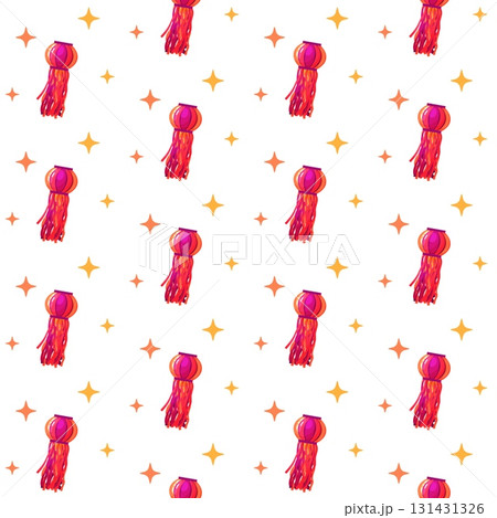 Diwali Seamless Lanterns and Stars Pattern 131431326