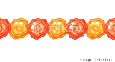 Seamless Border with Marigold Flowers Garland 131431331