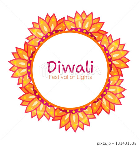 Diwali Festival Circular Floral Frame Diwali Festival Circular Floral Frame 131431338