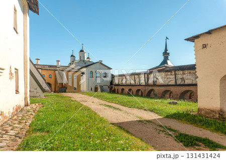 Ancient walls and watchtowers of the Kirillo-Belozersky Monastery (Russia). Ancient walls and watchtowers of the Kirillo-Belozersky Monastery (Russia). 131431424