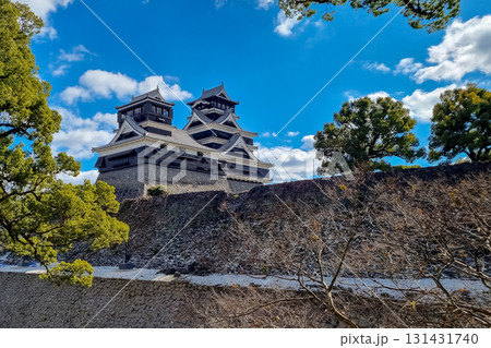 The Famous Landscape vintage building of Kumamoto Castle in Northern Kyushu, Japan. The Famous Landscape vintage building of Kumamoto Castle in Northern Kyushu, Japan. 131431740
