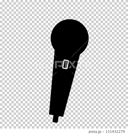黑色麥克風的簡單透明背景插圖 黑色麥克風的簡單透明背景插圖 131432279