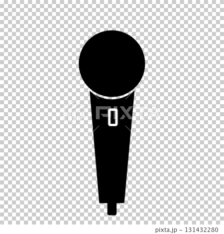 Simple transparent background illustration of a black microphone 131432280
