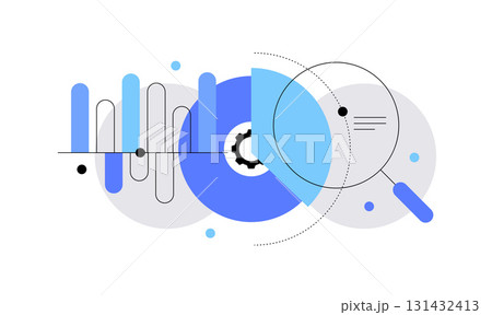 Data and research,flat design icon illustration 131432413
