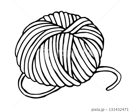 Vector illustration on the theme of knitting, crochet. Ball of yarn. Vector illustration on the theme of knitting, crochet. Ball of yarn. 131432471