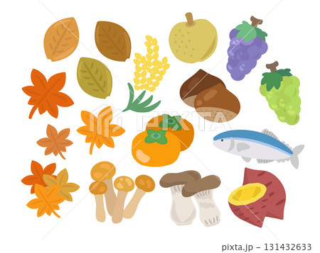 秋の味覚　イラストセット 131432633