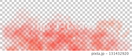 Red smoke clouds rising on transparent background with upper empty space for dramatic or mysterious visual scenes Red smoke clouds rising on transparent background with upper empty space for dramatic or mysterious visual scenes 131432920