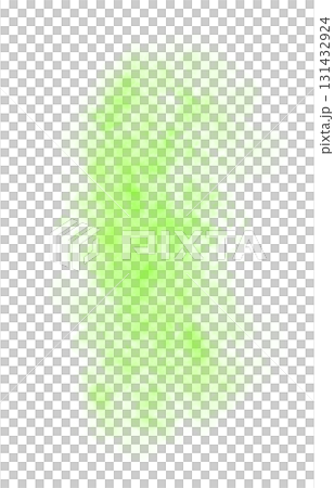 Vivid glowing green smoke cloud texture on transparent background with mystical atmospheric effect and soft edges 131432924