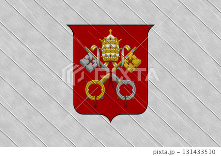 The official flag of the Vatican City, the Valican, on wood texture. Conceptual collage. Illustration The official flag of the Vatican City, the Valican, on wood texture. Conceptual collage. Illustration 131433510