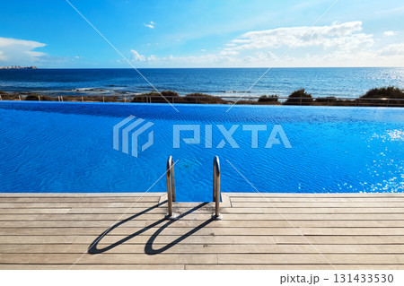 Infinity pool overlooking the Mediterranean Sea Infinity pool overlooking the Mediterranean Sea 131433530