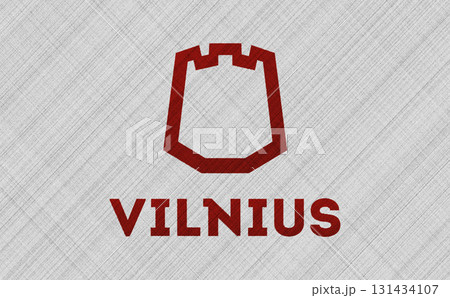 The official flag of the capital of Lithuania, Vilnius, on fabric texture. Conceptual collage. Illustration The official flag of the capital of Lithuania, Vilnius, on fabric texture. Conceptual collage. Illustration 131434107
