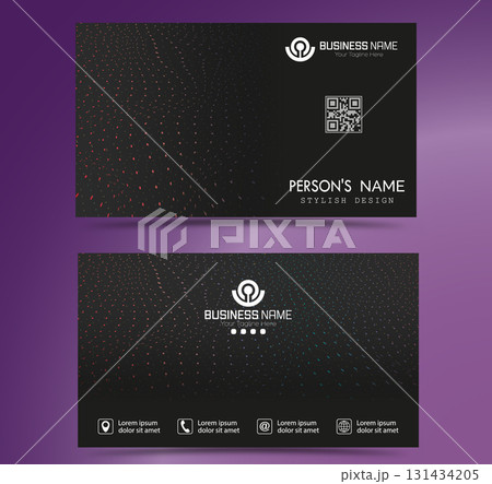 Business card. Double-sided business card design. Corporate and individual corporate style template 131434205