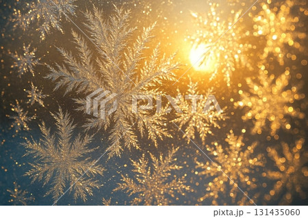 White Snowflakes on Frosted Window White Snowflakes on Frosted Window 131435060