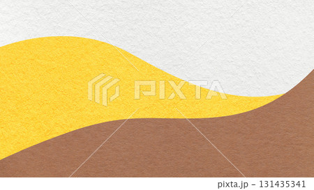 Abstract white, yellow, brown texture paper background, wavy layers. Wave pattern with copy space for banner Abstract white, yellow, brown texture paper background, wavy layers. Wave pattern with copy space for banner 131435341