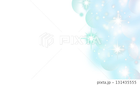 透明背景の青いグラデーションと輝く星のライト 131435555