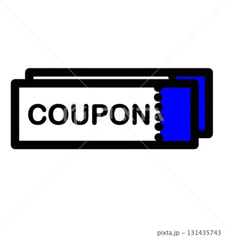 点線と切り取り線付きの2枚のクーポンイラスト_青 点線と切り取り線付きの2枚のクーポンイラスト_青 131435743