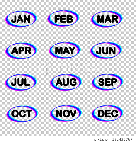 Simple English 3-letter month abbreviation set_circled Simple English 3-letter month abbreviation set_circled 131435767