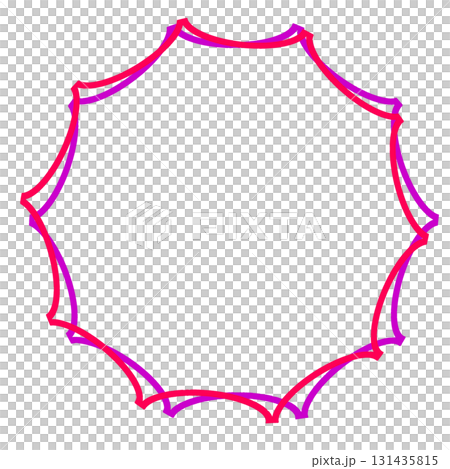 飾り枠として使える10角形2重線フレーム_ピンクと紫のシンプル図形イラスト 飾り枠として使える10角形2重線フレーム_ピンクと紫のシンプル図形イラスト 131435815