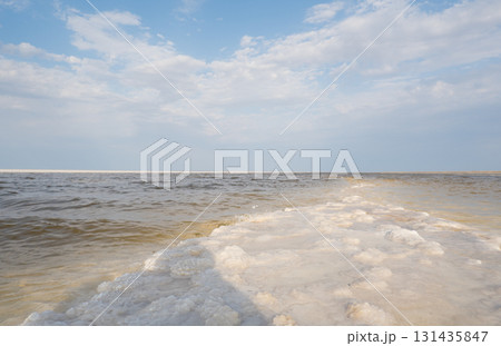 White salt desert lake Baskunchak, Astrakhan region, Russia. White salt desert lake Baskunchak, Astrakhan region, Russia. 131435847