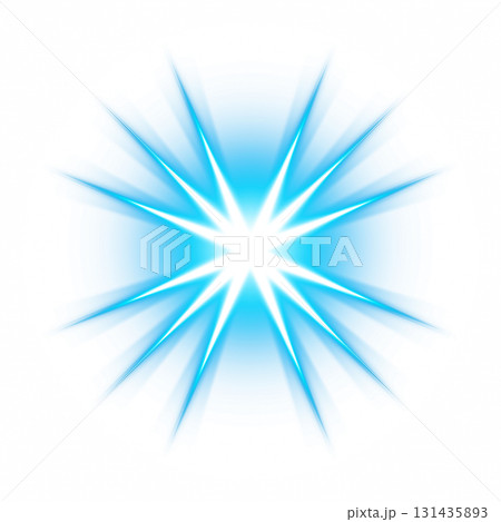透明背景の青色に放射する光のバースト 131435893