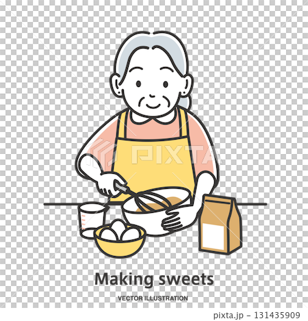 做糖果的老年婦女 131435909