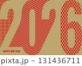 おしゃれシンプルな2026年午年年賀状 131436711
