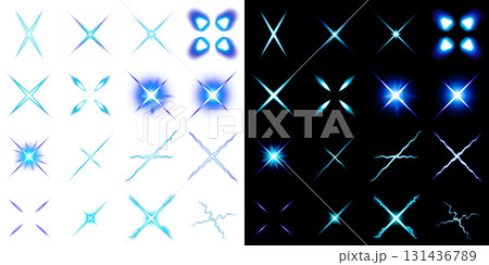 透明と黒背景のX型発光・電気エフェクト集 透明と黒背景のX型発光・電気エフェクト集 131436789