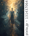 female figure surrounded by glowing light female figure surrounded by glowing light 131437064