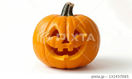 jack-o-lantern pumpkin on white background jack-o-lantern pumpkin on white background 131437085