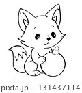 Colouring page. Christmas fox 131437114